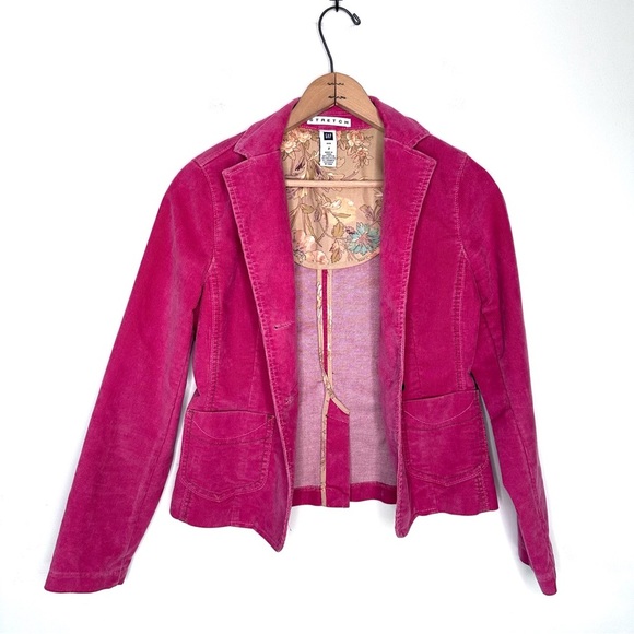 Gap | Stretch Pink 2 Button Corduroy Blazer Y2K Size 2 - Picture 2 of 11